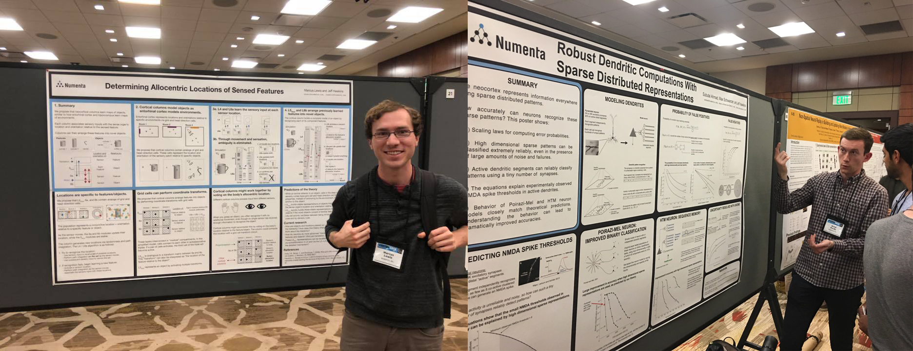 Numenta Cosyne 2018 - Marcus and Scott with Cosyne 2018 posters